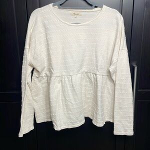Cream MADEWELL oversized peplum top